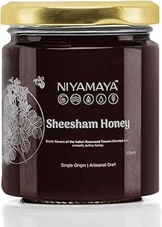 NIYAMAYA Sheesham Honey 250 gm Jar | 100% Pure Honey | Unprocessed Natural Sheesham Shahad | No Added Sugar No Adulteration