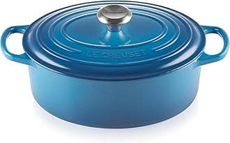 Signature Enamelled Cast Iron Oval Casserole Dish With Lid, 29 cm, 4.7 Litre, Marseille Blue, 211782920