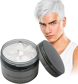 MOFAJANG Unisex Disposable Temporary Hair Colouring Styling Hair Mud Disposable Hair Colouring Hair Wax Disposable Hair Cream Halloween Dress Up (white)