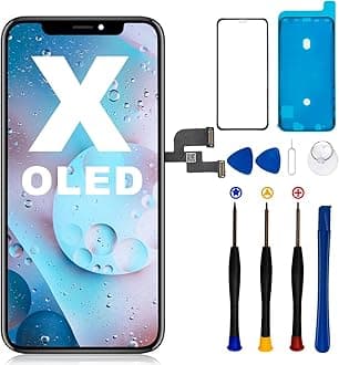 - [NOT LCD] for iPhone X Screen Replacement OLED 5.8 inch (A1865 A1901 A1902),3D Touch Screen Display Digitizer Repair Kit Assembly with Complete Repair Tools and Screen Protector,Installation Tutorial