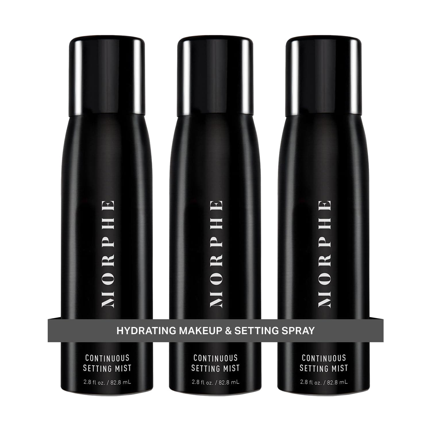 Morphe Continuous Setting Mist - Micro-Fine Makeup Setting Spray with a Natural Radiant Finish - Helps Makeup Resist Caking or Fading & Increases Wear of Foundation (3 Count, 2.8 fl oz)