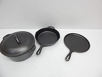 Cast Iron Set - Pre-Seasoned Kitchen Set - Skillet, Griddle & Dutch Oven Included - PFAS-Free Non-Toxic Cookware - 4-Piece Set