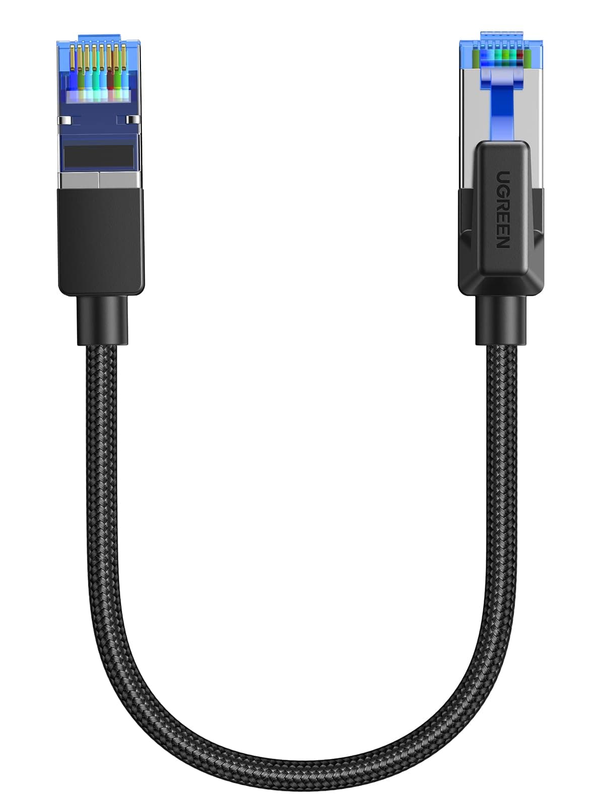 UGREEN Cat 8 Ethernet Cable 0.5M, 40Gbps High-Speed RJ45 Internet Cable, Braided Double Shielded Ethernet Wire, for office/home/gaming, Compatible with Gaming Switch, PS4, PS5, PC, Router, TV, Xbox