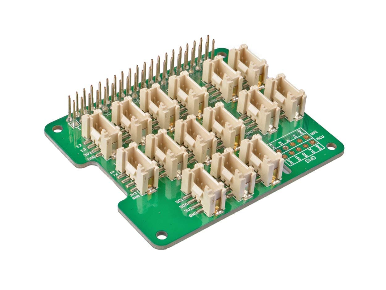 Seeed Studio Grove Base Hat Support Raspberry 2/3 B/B+ Zero Build-in MCU STM32 12-bit 8-Channel ADC with Analog/PWM/Digital/Analog/I2C/UART/SWD Grove Port 3.3V