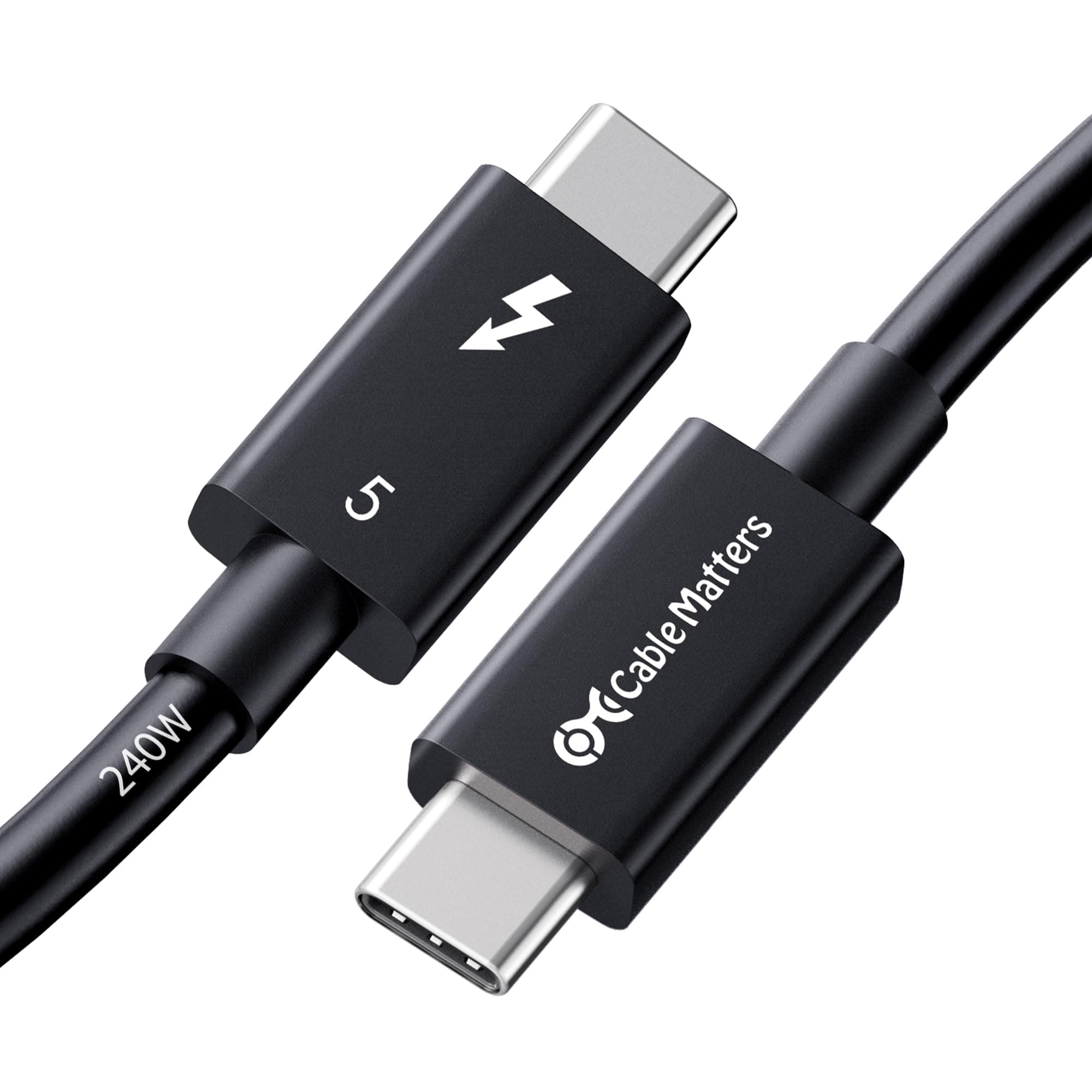 Cable Matters [Intel Certified] 80Gbps Thunderbolt 5 Cable with up to 120Gbps Bandwidth Boost and 240W Charging in Black - 1m / 3.3ft, Compatible with Thunderbolt 4, USB 4 and USB-C