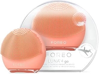 Luna 4 go Facial Cleansing Brush & Firming Face Massager - Premium Face Brush - Enhances Absorption of Skin Care Products - Simple Face Care Travel Accessories - All Skin Types - Peach Perfect