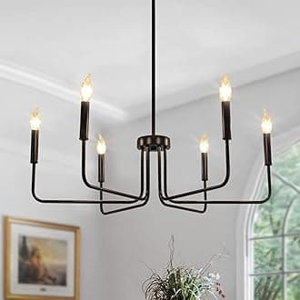 6 Light Black Chandelier