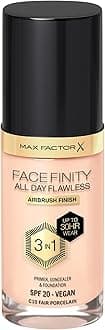 Max Factor Facefinity 3-in-1 All Day Flawless Liquid Foundation, SPF 20 - 10 Fair Porcelain, 30 ml