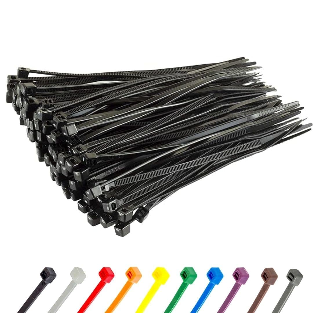 Small Black Cable Ties, 100mm x 2.5mm, Pack of 100, 4” Premium Nylon Zip Ties, Plastic Tie Wraps, Secure Self-Locking Mechanism, for Home, Garden, Office and DIY