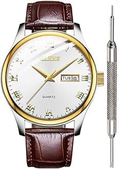 Watch for Men Stainless Steel Business Dress Analog Quartz Men Watch Large Face Day Waterproof Luminous Classic Wrist Watch