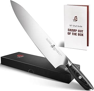 TUO Chef Knife 10 inch, Sharp Professional Kitchen Cooking Knife with Non-Slip Pakkawood Handle, High Carbon German Steel 1.4116, Gift Box Packaging
