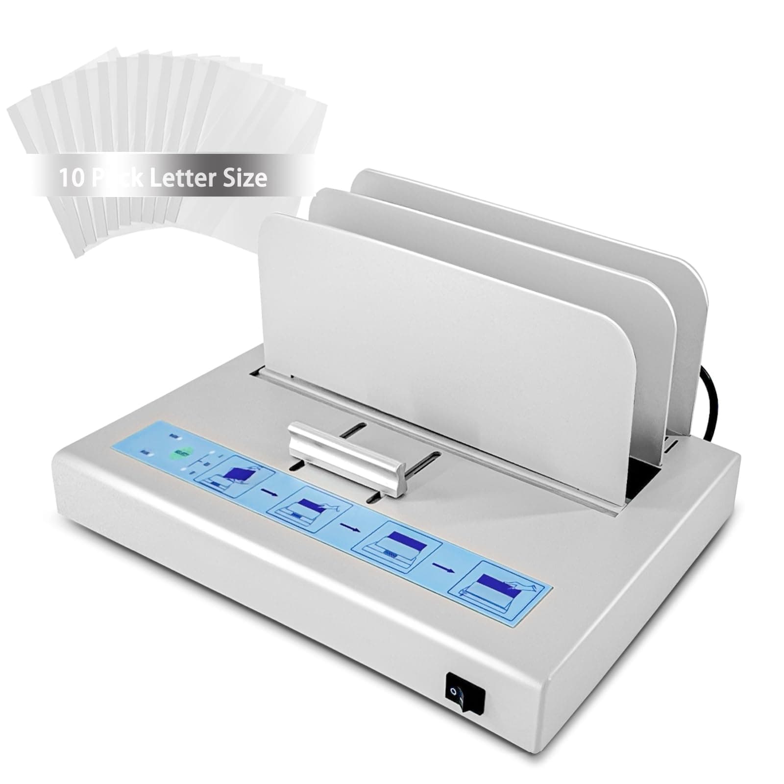 Thermal Binding Machine 500 Sheets Capacity Book Binding Material with 10 Letter Size Envelopes, A3/A4/A5 Document Heat Binder Hot Melt Machine Metal Thermal Binder Contract Document Invoice