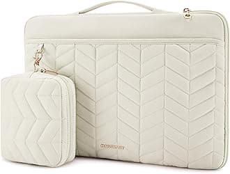 bagsmart 13-14 Inch Laptop Sleeve With Handle,Puffy Padded Laptop Case With Accessories Bag,Macbook Case Sleeve Fitted With Macbook Air Pro 13.3 Inch 14 Inch,Computer Sleeve Fitted With Dell,Hp,Beige