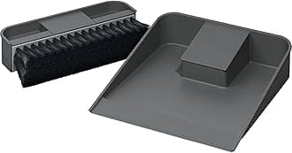 NINKA Eins2top 5006.90 41514 Dustpan and Hand Brush Set Small for Built-in Bin Plastic Dark Grey Silver
