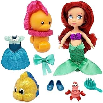 Disney Store Official Ariel Animators' Collection Mini Doll Play Set - The Little Mermaid - 5 Inches | Authentic Store Toy Figure | Includes Undersea Accessories | Suitable for Ages 3 and Up