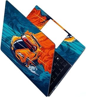 Full Laptop Skin Stickers HD Quality Sticker for Laptops Upto 15.6" (Dustproof|Waterproof|Scratchproof|Reusable) - AY GR Supra FL