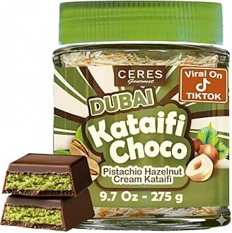 Dubai Spreadable Chocolate– Premium Chocolate Pistachio Spread With Roasted Phyllo, Gourmet Breakfast