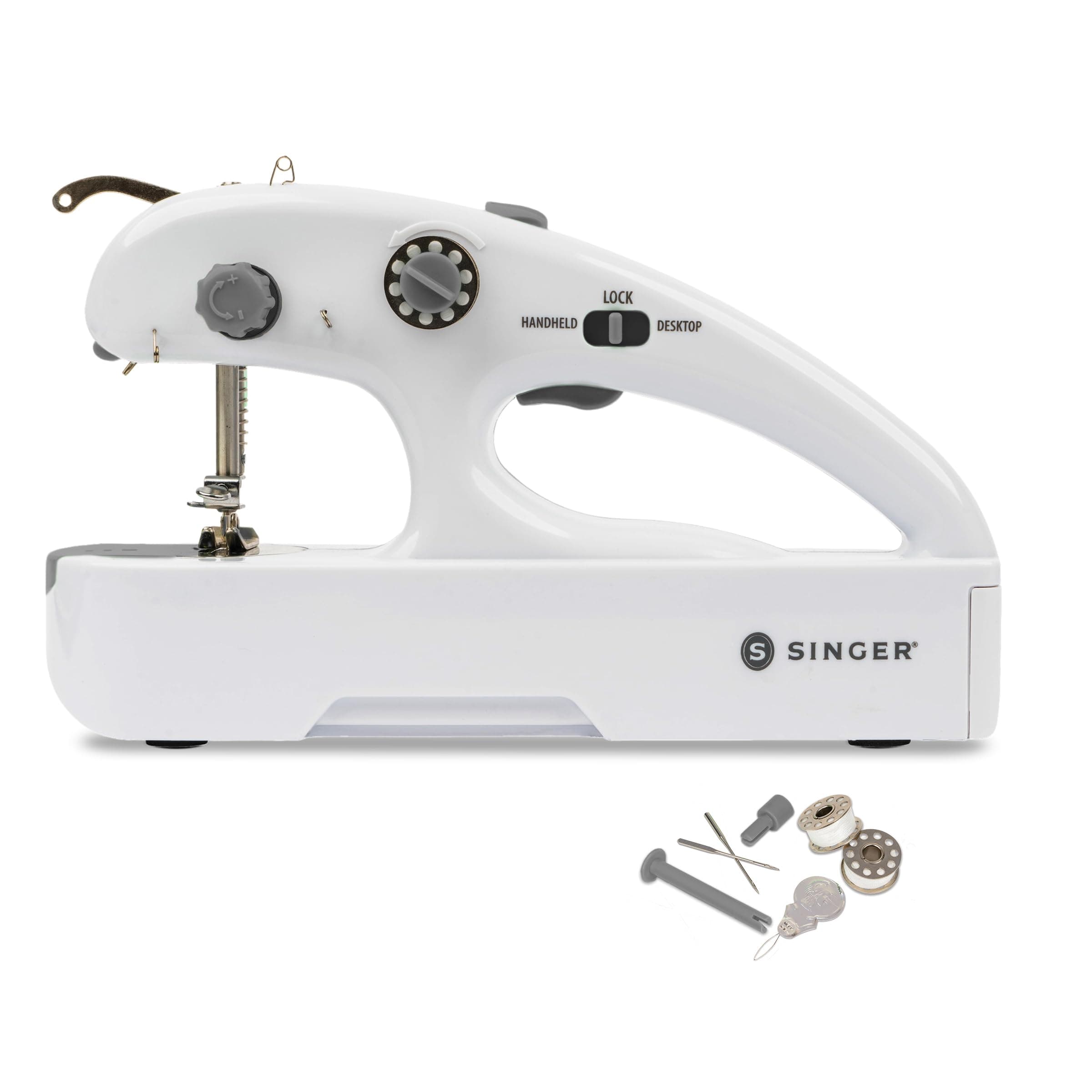 Stitch Quick + Portable Cordless Mending Machine Bundles (Two Thread Stitch Quick +), White