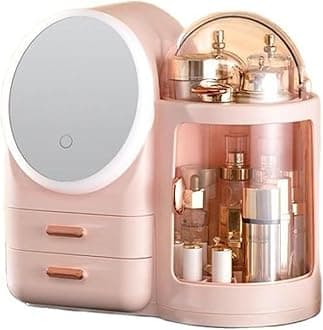 Makeup Organizer, Adjustable Storage Box, Multifunctional Makeup Jewelry Drawer, Desktop Beauty Display Stand for Lipsticks, Brushes, Lotions, Luxury Countertop Cosmetic Skin Care Organiser (Style-D)