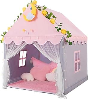 Wilwolfer Kid Tent with Mat, Star Lights - Kids Play Tents for Toddlers Kids ...