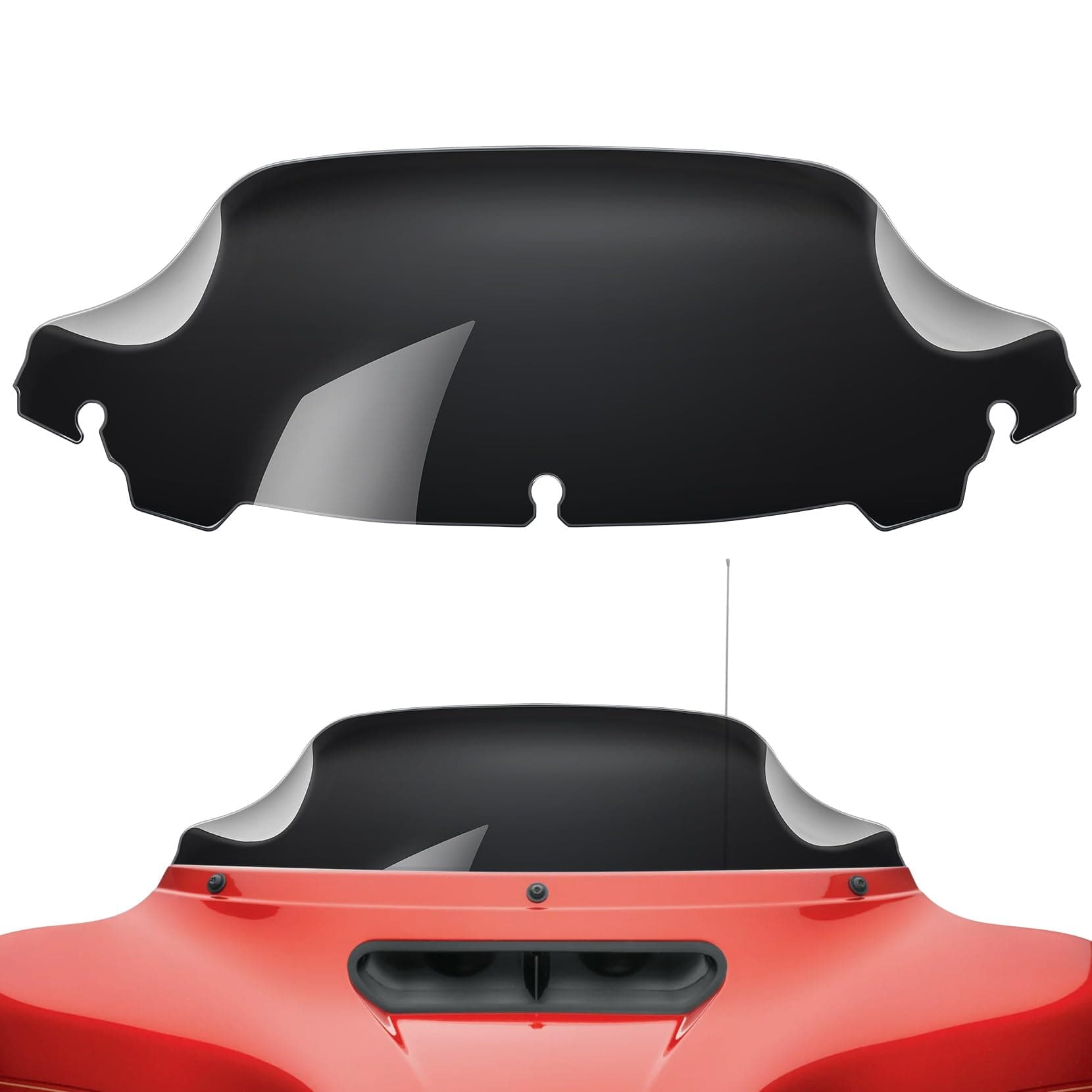 Amazicha Black 7" Wave Windshield Windscreen Compatible for 2014-2023 Harley Davidson Touring Street Glide/Electra Glide/Ultra Limited/Tri Glide FLHT FLHX FLHXS FLHTK