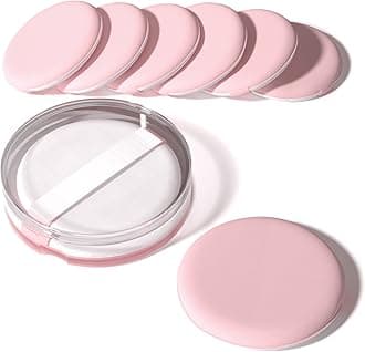 MOHOPE 8Pcs Air Cushion Makeup Sponges for Foundation with Portable Box | Latex-Free Blending Sponge for Liquid, Cream, Foundation and Powder | Round Powder Puff | Pink