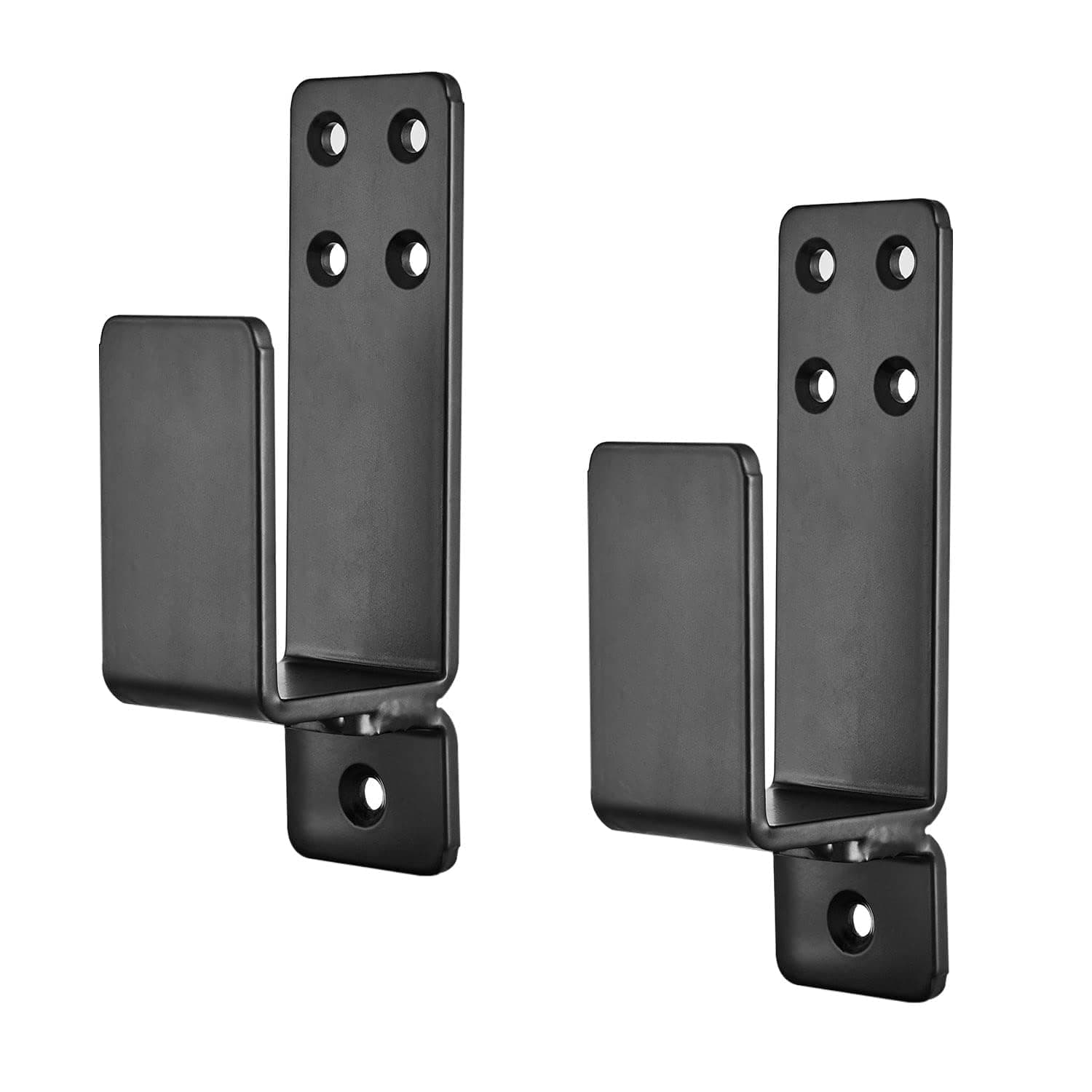 Door Barricade Brackets, 2 Pack Drop Open Bar Holder U Bracket for 2 by 4 Lumber, Heavy Duty Closed Bar Holder Steel U Bracket