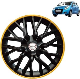 PRIGAN ASTAR Black Yellow Wheel Cover 13" for -ASTAR (Set of 4 Pcs) (Press Fitting) Model- gtline,by13