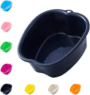 Large Foot Bath Spa Bowl Plastic Pedicure Bowl Massage Foot Tub,for Pedicure, Detox and Massage, Perfect to Soak Your Feet, Toe Nails and Ankles,Can be Soaked to Remove Dead Skin (Black)