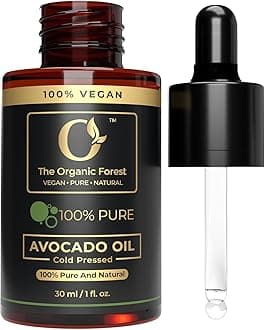 The Organic Forest 100% Pure & Natural Avocado Oil for Face Hair Skin and Nails, Collagen Boost, Anti Aging, 1 Fl Oz