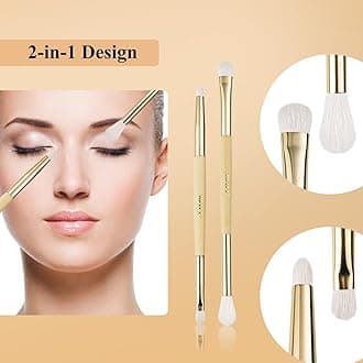 BEILI Eye Makeup Brushes 10pcs Eyeshadow Brushes Vegan Makeup Brushes Set with Soft Synthetic Hairs & Real Bamboo Wood Handle for Eyeshadow, Blending,Concealer, Eyebrow, Eyeliner(Rose Golden)