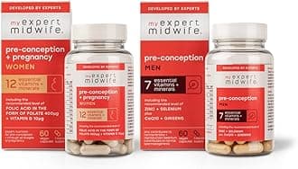 My Expert MidwifeHis and Hers Pre-Conception and Pregnancy Supplements Duo for Women & Men, Including Essential Vitamins & Minerals to Support When Trying to Conceive, Vegan, Pack of 2
