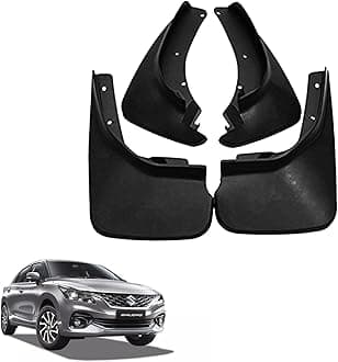 Autokaar O E Type Car Mud Flap Box Shape Splash Protection Guard Tyre Flap Complete Set of Front & Rear Tires for Maruti Suzuki Baleno 2022 Onwards