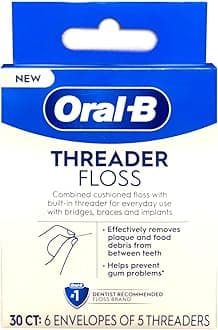 Oral-B Glide Pro-Health Dental Floss Threaders for Braces, 30 Count