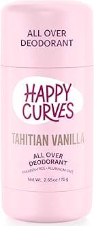 HAPPY CURVES All Over Whole Body Deodorant for Women - Aluminum-Free - Invisibile All Day Layer of Full Body Protection for Odor Control Only, Sensitive Skin, & Private Parts (Tahitian Vanilla)