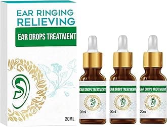 Organic Ear Ringing Remedy Drops, Ear Drops for Ear Infection Treatment, Pain & Earache Drops, Relieves Ear Aches, Infections, Swimmer's Ear, Tinnitus Ear Drops, 20ml Effectively (3Pcs)