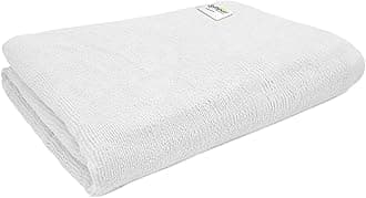 SOFTSPUN Microfiber Bath & Hair, Care Towel Set of 1 Piece, 70x140 Cms (White). Super Soft & Comfortable, Quick Drying, Ultra Absorbent in Large Size.