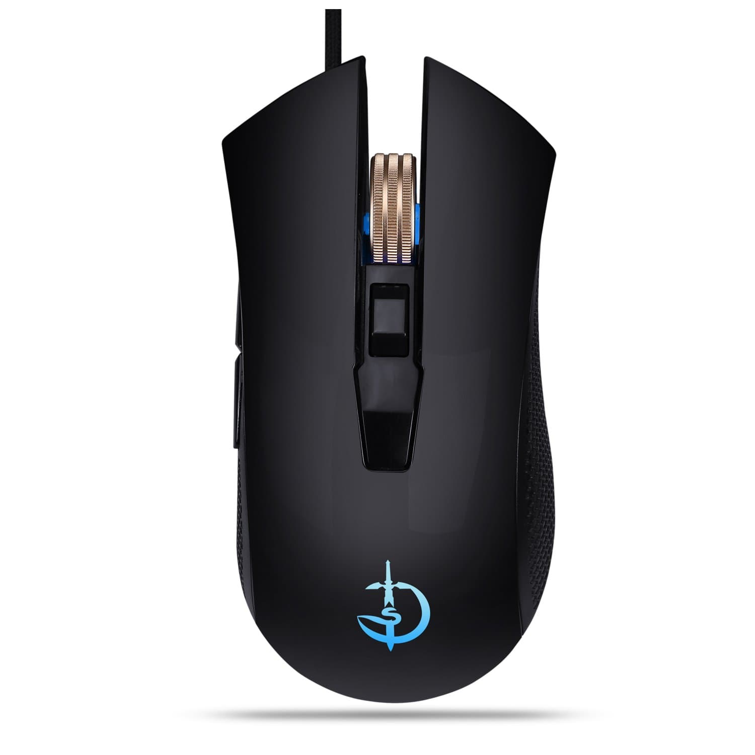 KUIYN Gaming Mouse USB Wired [4000DPI][Programmable][Breathing Light]Ergonomic Optical,Game Computer Mice with 6 Buttons, for PC games&E-sports,Black