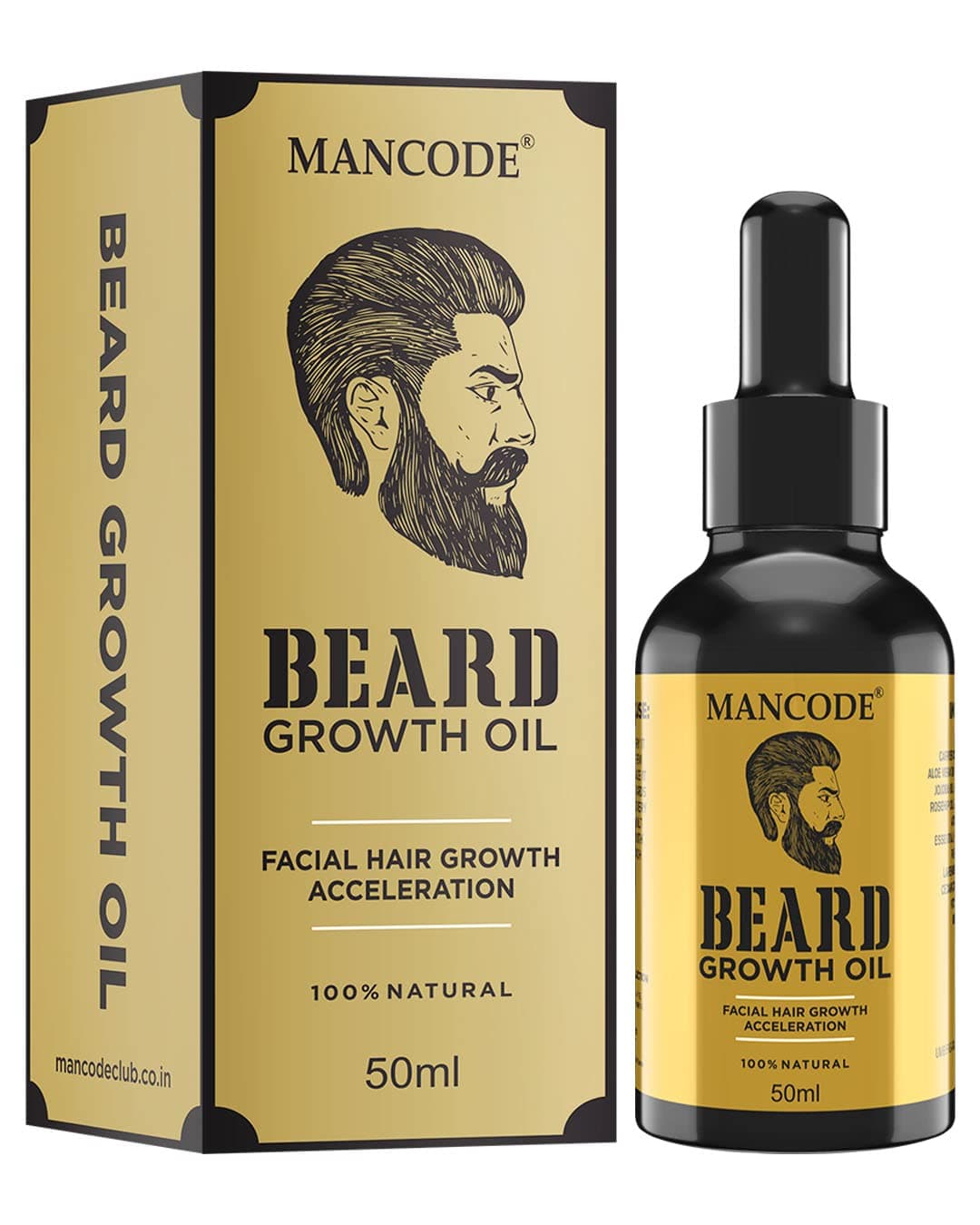 Mancode Beard Growth Oil for Men - 50ml | Enriched with Natural Herbs & Jadibuti | Paraben Free | for Thicker & Longer Beard | Rich in Vitamins