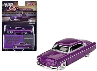 True Scale atures Car Compatible with Lincoln Capri Hot Rod 1954 Purple Metallic 1/64 Diecast Car M 00757