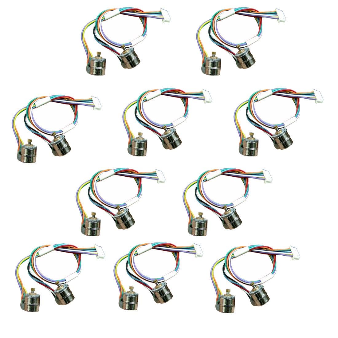 10 pair 8mm Micro Stepper Motor 2-Phase 4-Wire DC 5-6V with Connection line +gear