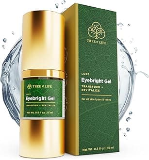 Tree of Life Beauty Anti-Aging Eye Treatment Gel Cream to Hydrate Dark Circles and Reduce Puffiness, Bags and Wrinkles, Luxe Eyebright Gel with Amino Acids