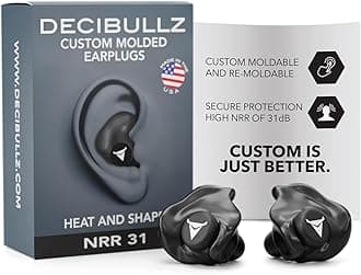 Custom Molded Earplugs, 31dB Highest NRR, Comfortable Hearing Protection for Shooting, Travel, Work and Concerts