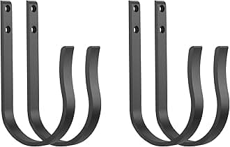 Black Curtain Drapery Holdbacks,4Pcs Solid Aluminum U Shaped Wall Mounted Curtain Tiebacks