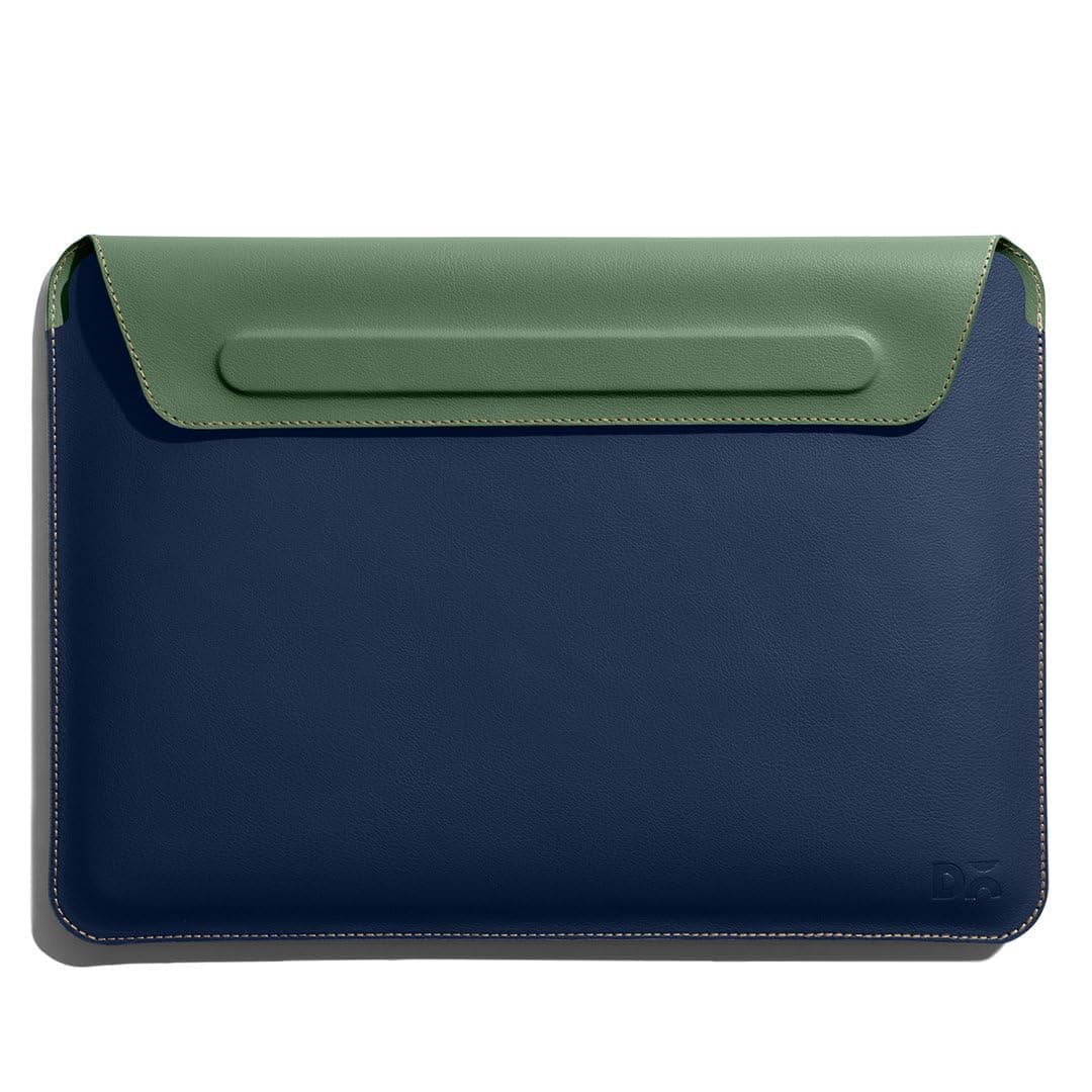 Snap On Envelope Sleeve for MacBook Pro 14 Inch | Solid Space Blue Lightweight Faux Leather for Laptops & iPads | Flip Top Magnetic Closure | Sleek Design Durable & Water Resistant