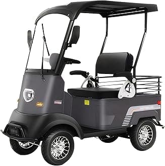 Electric Golf Cart 4 Wheel Mobility Scooter for Seniors with Storage Box, Farm Load Truck for Seniors and Adults Comes, Courtesy Car