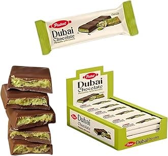 Dubai Kunafa Pistachio Chocolate Bars – Pack of 24 (27g Each) – Dubai Chocolate with Shredded Phyllo Dough – Freshly Made, 1.43 lbs – Ideal Gift for Holidays, Birthdays, Corporate Events & Celebrations