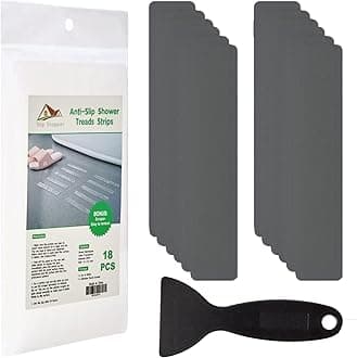 Non Slip Bathtub Strips 18 PCS Larger Adhesive Anti Slip Shower Stickers for Bath Tub, Bathroom, Stairs with Premium Scraper