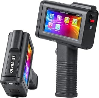 BT-HH6105B2 Handheld Inkjet Printer with 4.3 Inch Touch Screen with Quick-Drying Ink Cartridge Portable Handheld Printer Inkjet Coding Machine for Date Barcode QR-Code Logo Batch Number