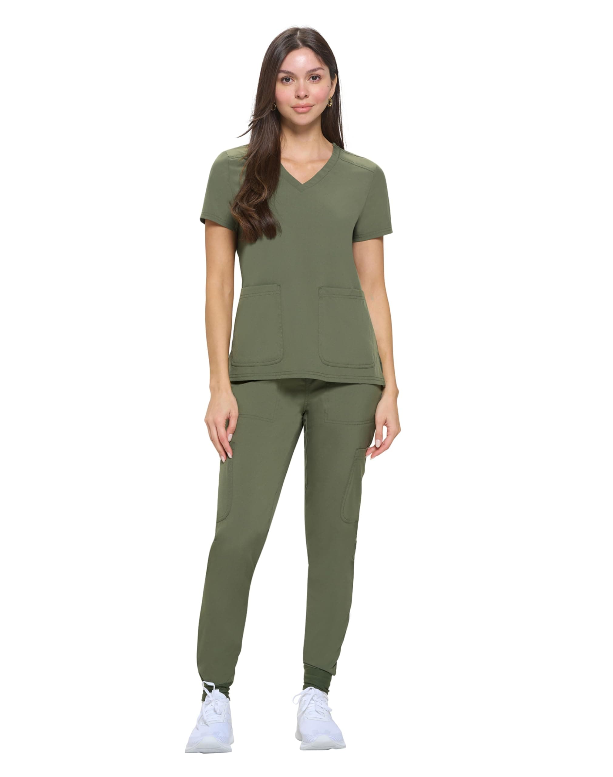Womens Essential Cool Stretch Jogger Scrub Set with Regular and Petite Sizes